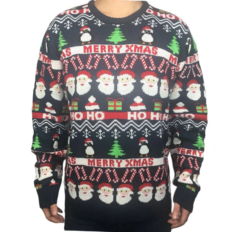 Забавный вязаный некрасивый Рождественский свитер для мужчин милый Рождественский свитер для вечеринки мужской некрасивый Рождественский свитер s плюс размер