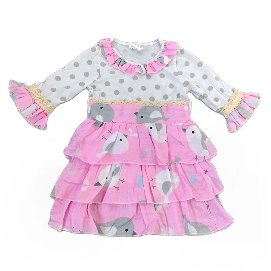 Наряды для маленьких девочек из 100% хлопка с короткими рукавами платье принцессы