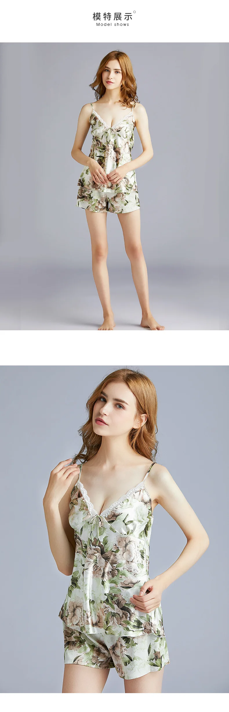 

Korean Soft Home Clothes Female Pajamas Shirt Summer Loungewear Pejama Women Homewear Print Floral Sleeveless Silk Sleepwear New