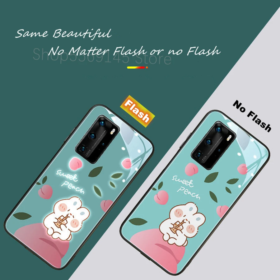 Противоударный стеклянный чехол с подсветкой для звонков Huawei P30 P20 P40 Pro