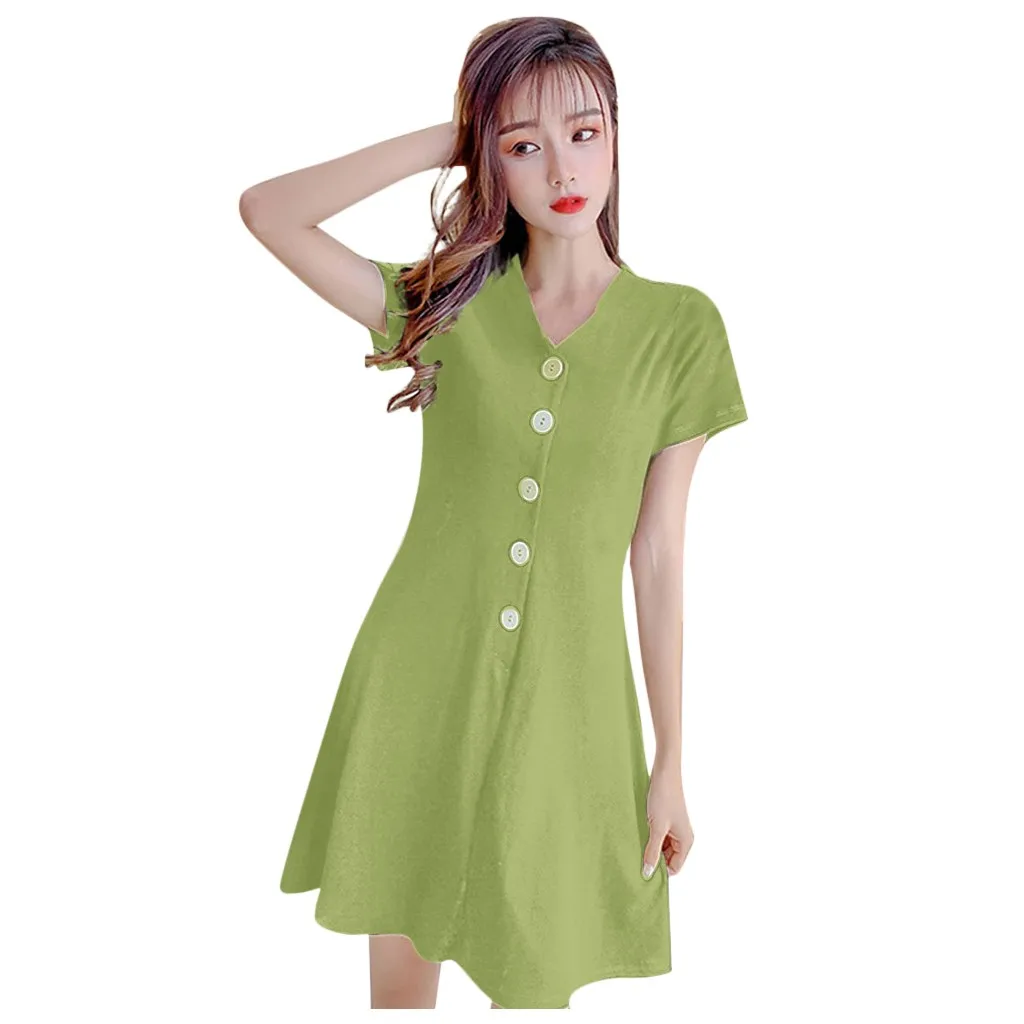 Прямые продажи с фабрики женские v-образным вырезом Темперамент сплошной цвет