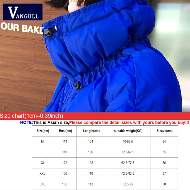 

Vangull Women Winter Coat Parkas Solid Thick Long Cotton Coat New Casual Plus Size Women Clothes Zipper Pocket Warm Outerwear