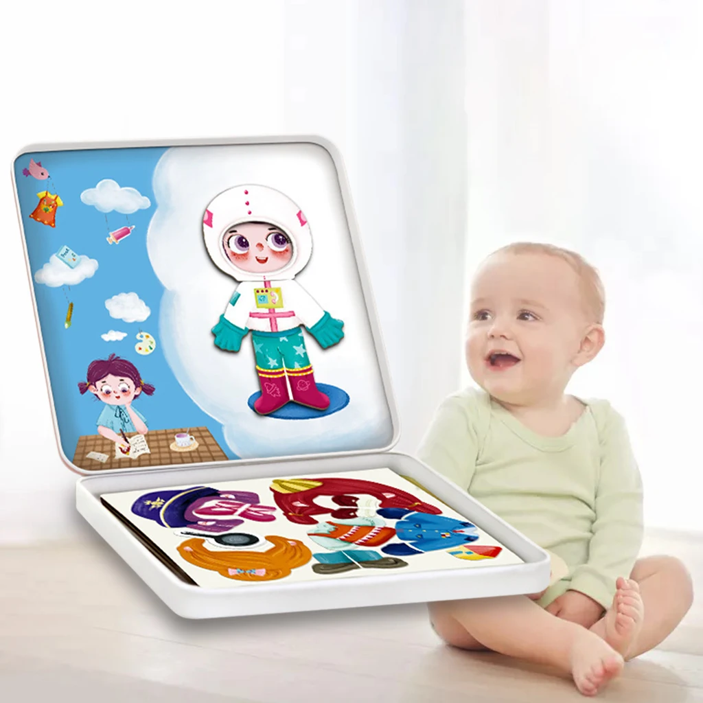 Пластиковый магнитный пазл игрушки набор для девочек и мальчиков детей