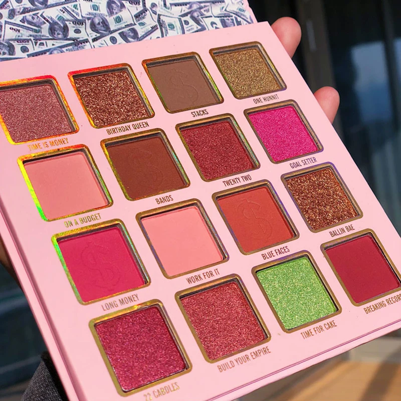 Матовые перламутровые блестящие водостойкие тени для век 16 цветов пигментные