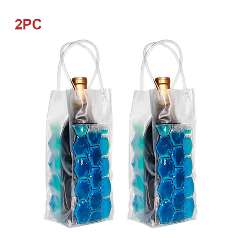 

2PC Wine Bottle Freezer Bag PVC Chilling Cooler Ice Bag Beer Cooling Gel Holder Carrier Portable Liquor Ice-cold Tool
