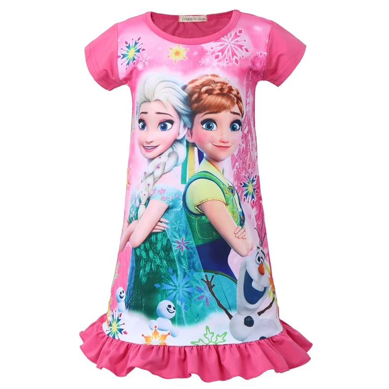 Платье Эльзы для девочек летние платья с коротким рукавом праздничное платье