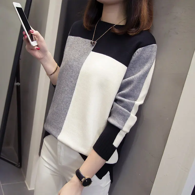 Свитер женский трикотажный большого размера Осень-зима 2019 | Женская одежда