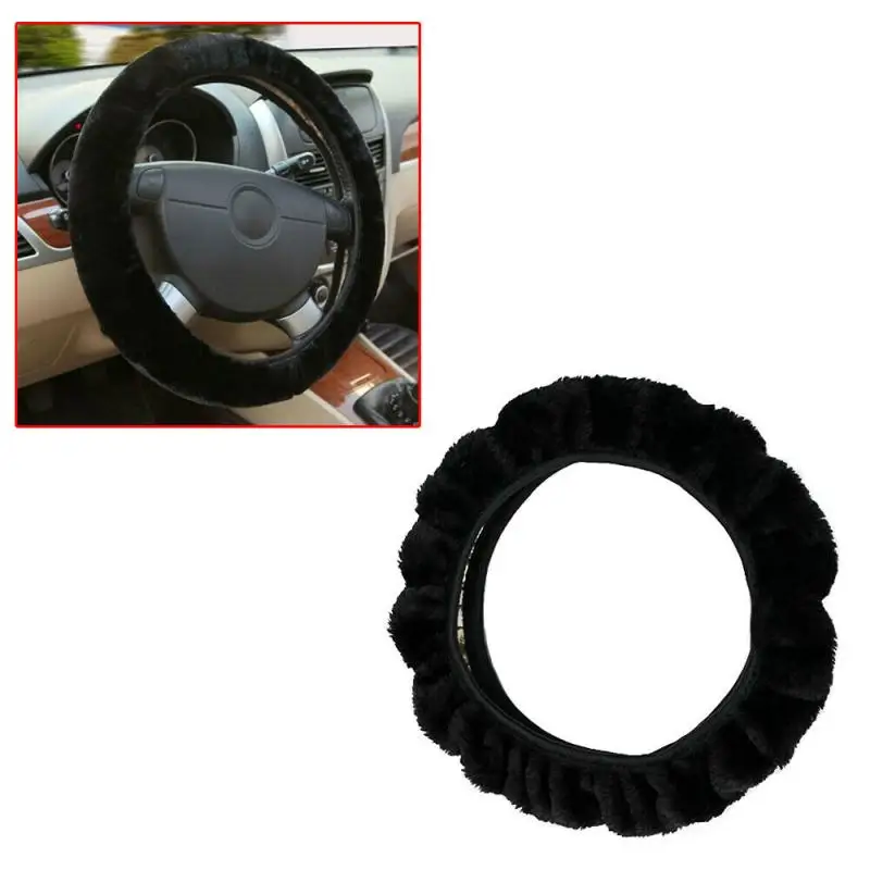 

1Pc Soft Plush Car Steering Wheel Cover For Winter Universal Elastic Interior Case Cover Accessories Interior Accessory