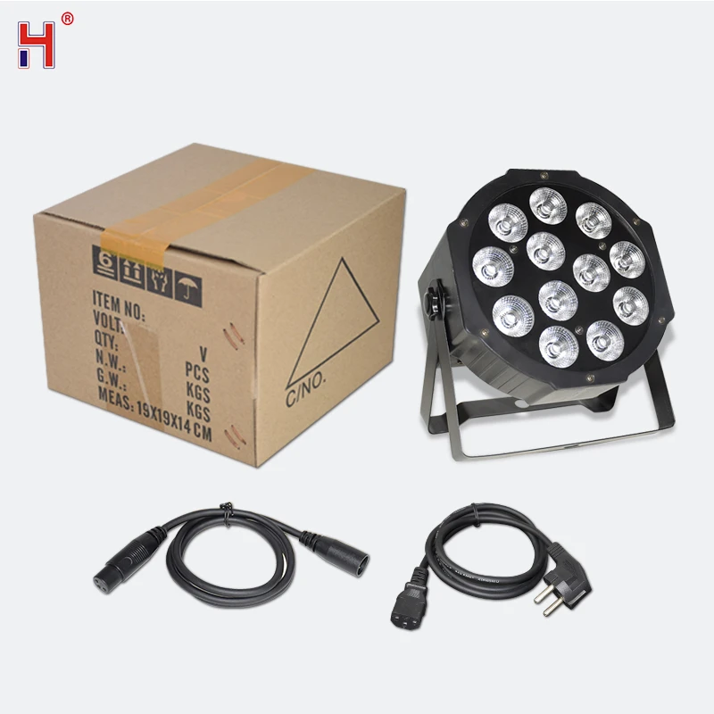 

Светодиодные светильники Uplighting RGBW 4 в 1, плоские светильники Par 12x12 Вт DMX, сценическое освещение для диджея, танцпола, свадьбы, дискотевечерние