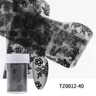 100x4 см кружевные цветы Рождественские серебряные наклейки для дизайна ногтей 3D Снежинка для ногтей Фольга Переводная флеш-Наклейка украшения аксессуары