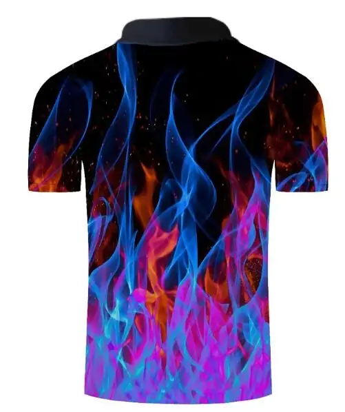 2019 new polo shirt men New Polo Men Summer Shirt Short-sleeve Poloshirts Fashion flame Print Camisa Tops Te |