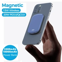 15w wireless magnetic power bank for iphone 12 pro max 20w fast charging pd usb type c portable extrenal battery magsafe charger