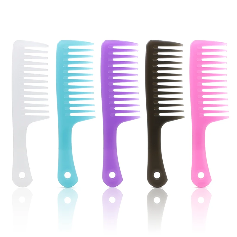 

New 5 Color Wide Tooth comb Hairbrush Curly Hair Styling Anti-Static ABS Comb Women Hairdressing Beauty Tool
