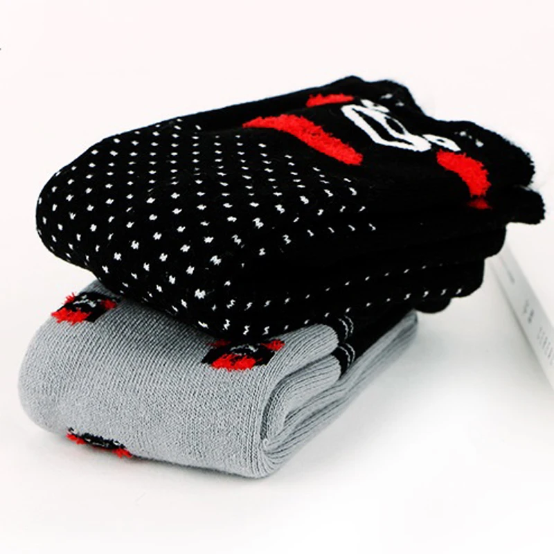 

Black red cute bear winter thick cotton women's socks Christmas Gift New Year gifts Sock Fashion cute Warm Socks