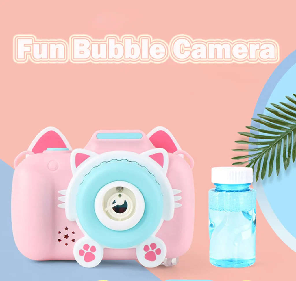 

Electronic Music Camera Bubble Toys For Kids Automatic Bubble Blower Machine Summer Outdoor Soap bubbles Funny Children Toy