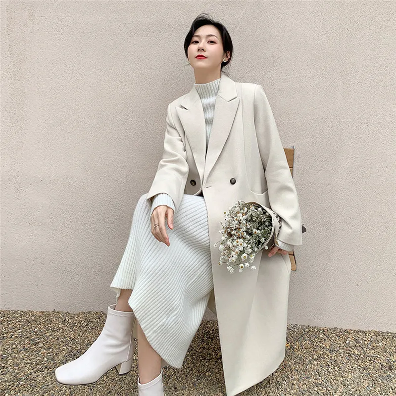 

2020 Korean Version Of The Autumn And Winter New Simple And Fashionable Long Sleeved Solid Color Woolen Suit Jacket Female C202