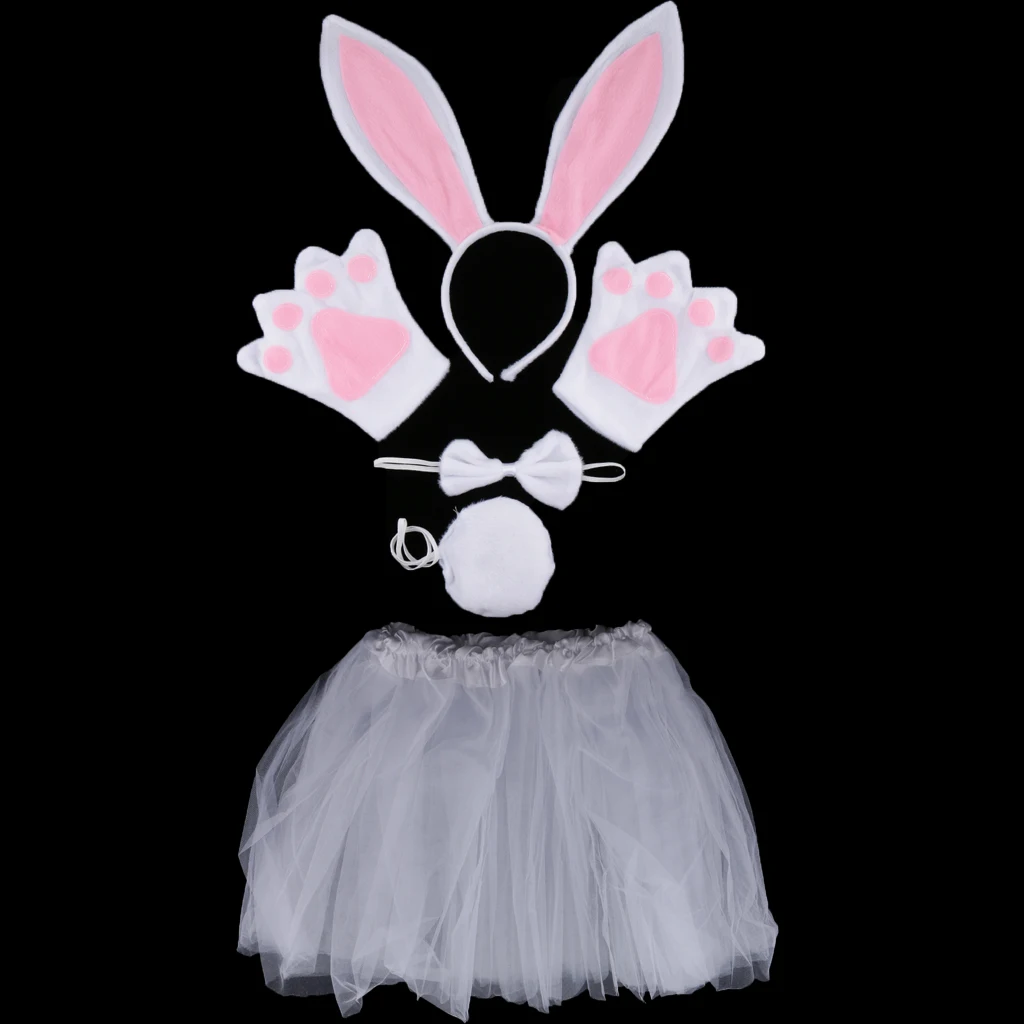 Пасхальный женский костюм для дня рождения с розовым Белым Кроликом повязка на