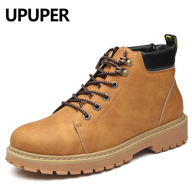 Upupper/модные кожаные ботинки мужские удобные нескользящие рабочие в стиле
