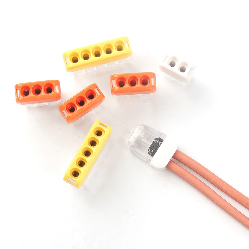 

Mini Quick wire splicing Connector 2/3/5 pin AWG 20-14 Compact Push-in Conductor Wiring Connector Terminal Block 0.5-2.5mm2