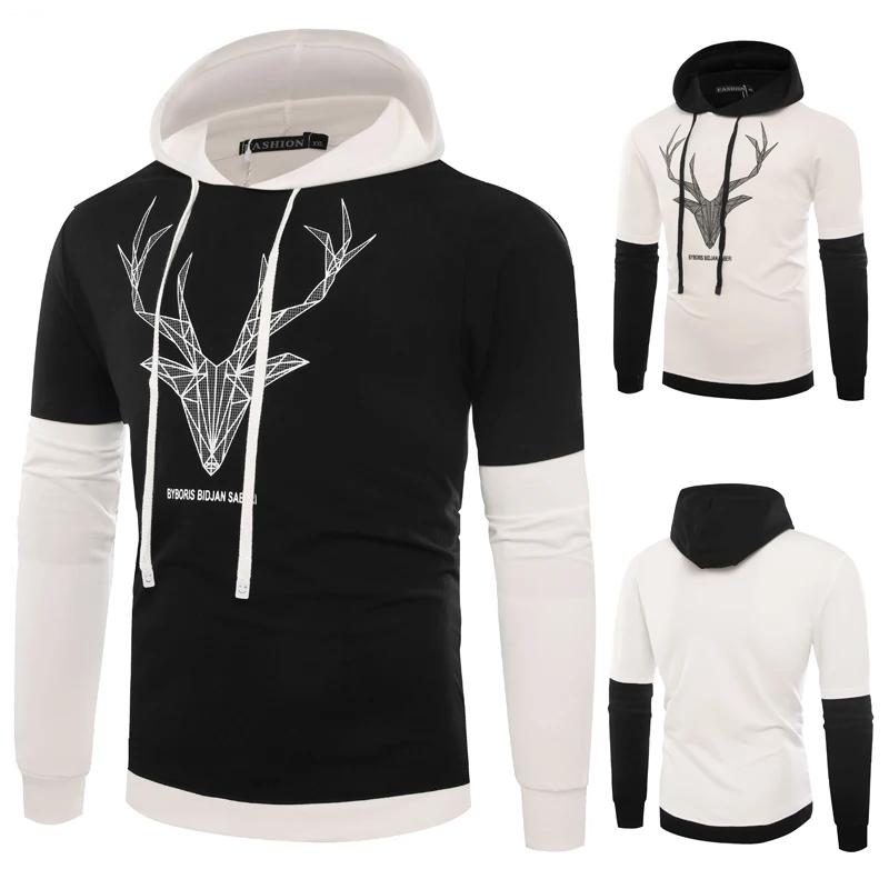 

Новинка 2021, Мужская футболка с капюшоном и длинными рукавами с принтом Shanshen, мужской тонкий свитер для мужчин