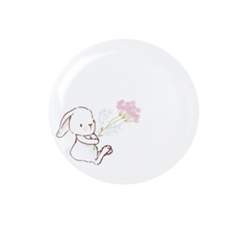 

Creative Rabbit Ceramic Breakfast Plate Dessert Cake Disc Bone Porcelain 8 Inch Disc Cute Plate Dinner Dish Round Cartoon