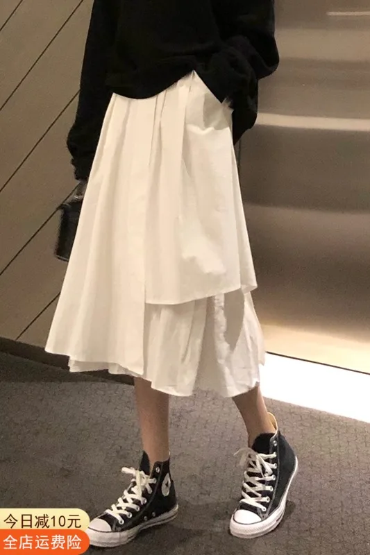 

2021 New Half Length Skirt Women's Spring And Autumn A-line High Waist Design