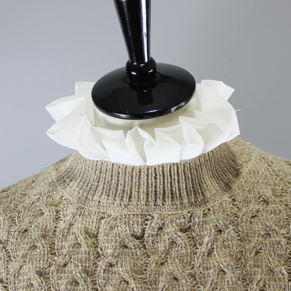 Shirt Woman Fungus Edge Decoration Dickie White False Collar Sweater Fake Detachable Necklace |