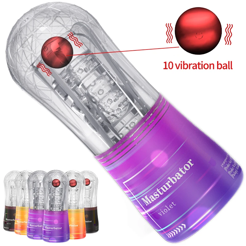 Мужская чашка для мастурбации секс-игрушки Вибрация прозрачная Вагина