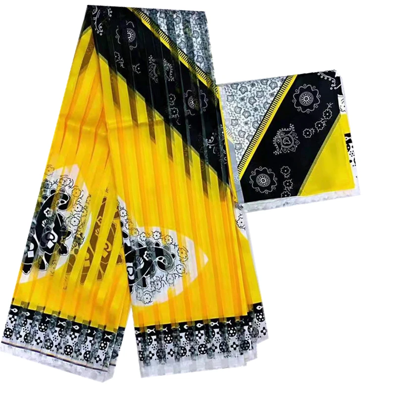 Новая африканская ткань высокого качества 2021 шелковая с атласной лентой из