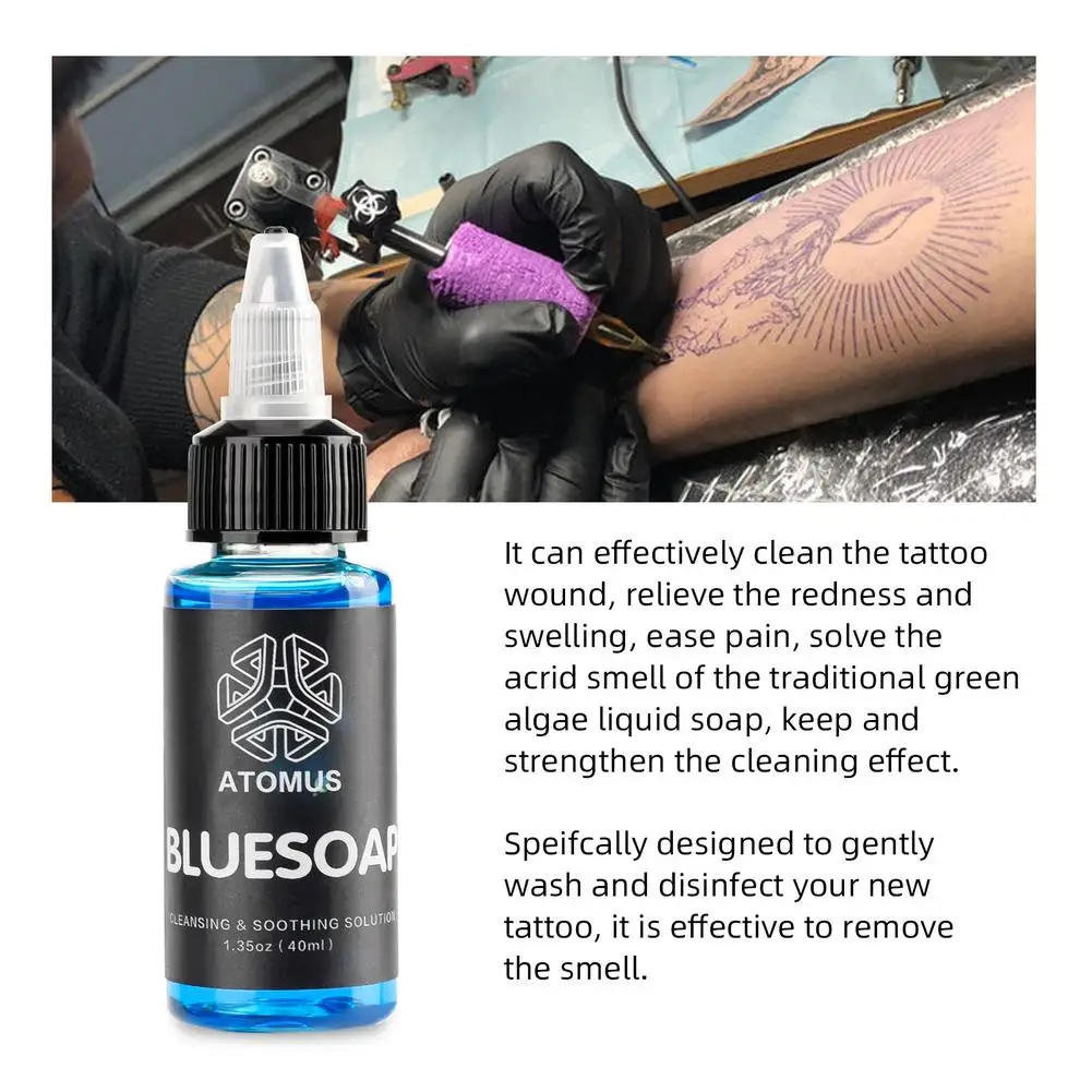 

40ml Clean Tattoo Blue Soap Cleaning Soothing Solution Tattoo Studio Supply Tattoo Accessories