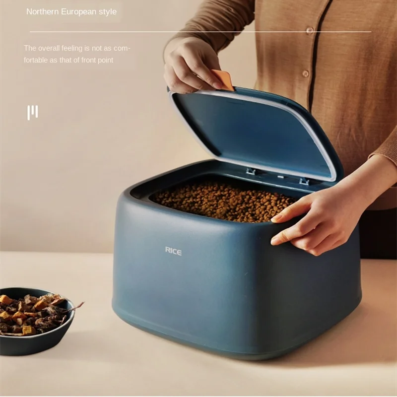 Ведро для хранения еды собак и кошек влагостойкий герметичный цилиндр в