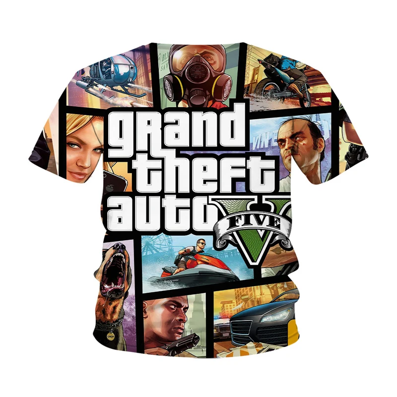 Футболка для мальчиков с принтом Grand Theft Auto Game GTA 5 | Мать и ребенок