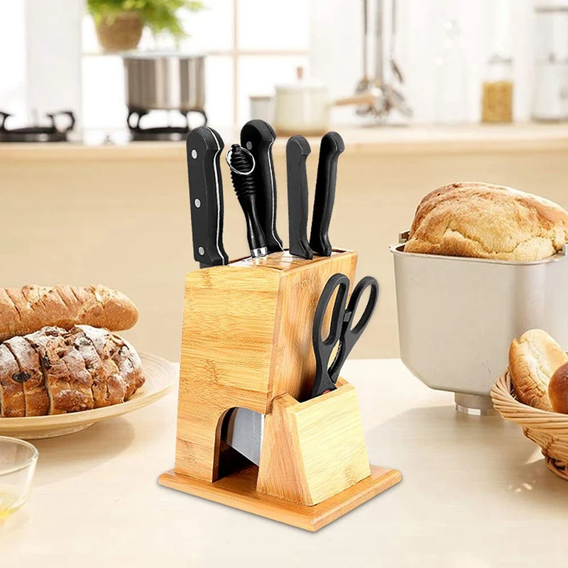 

Bamboo Knife Storage Block Without Knives Knife Storage Organizer And Holder
