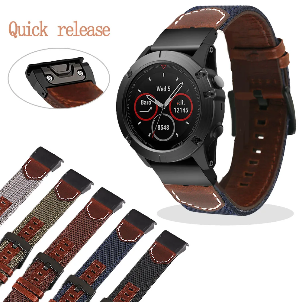 

Ремешок кожаный для Garmin Fenix 6 6X Pro 5 5X Plus 3 HR 945 935, 22/26 мм