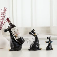 resin set of 3 deer wine rack sculpture modern art home decor table bar wine cabinet modern statues for decoration accessories