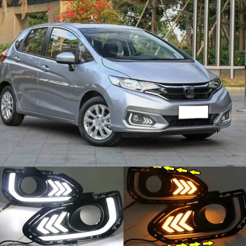 Светодиодные дневные ходовые огни 2 шт. для Honda Fit Jazz 2018 2019 2020 автомобильные