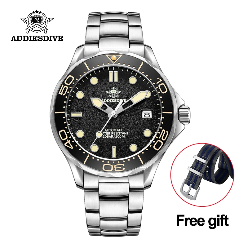 

New Addiesdive Sea Ghost Diver Mechanical Watches Men Sapphire NH35A Movement C3 Luminous Stainless 200m Automatic Watch