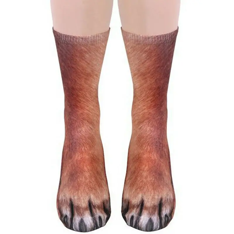 Носки унисекс с 3D принтом животных Длинные хлопковые для косплея собакой