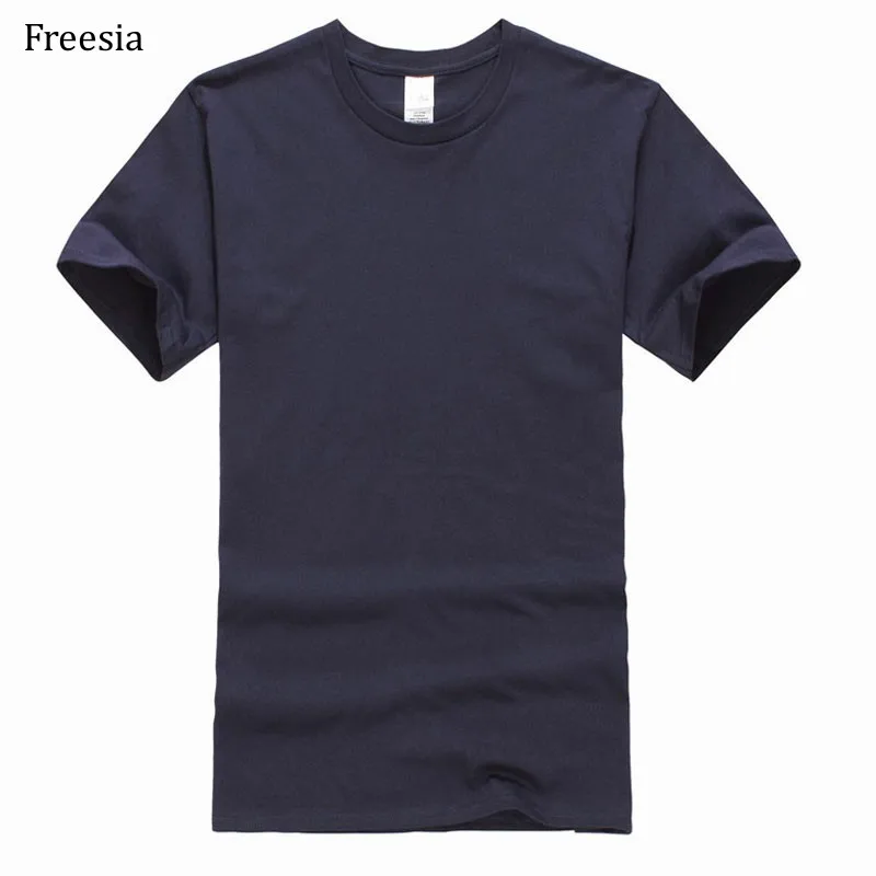 Футболка мужская однотонная с круглым вырезом хлопковая Повседневная рубашка