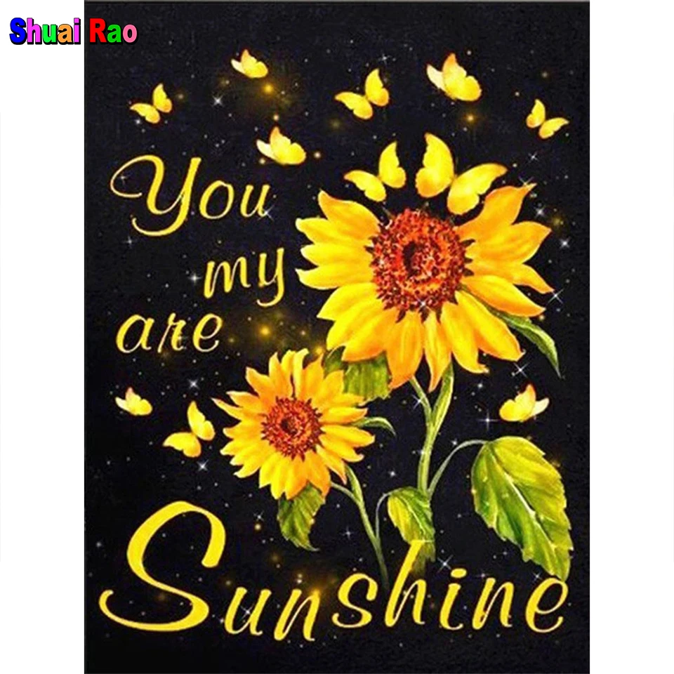 

Алмазная 5D живопись «You are my Sunshine Sunflower Art», полноразмерная/круглая вышивка, домашнее искусство, подарок на свадьбу