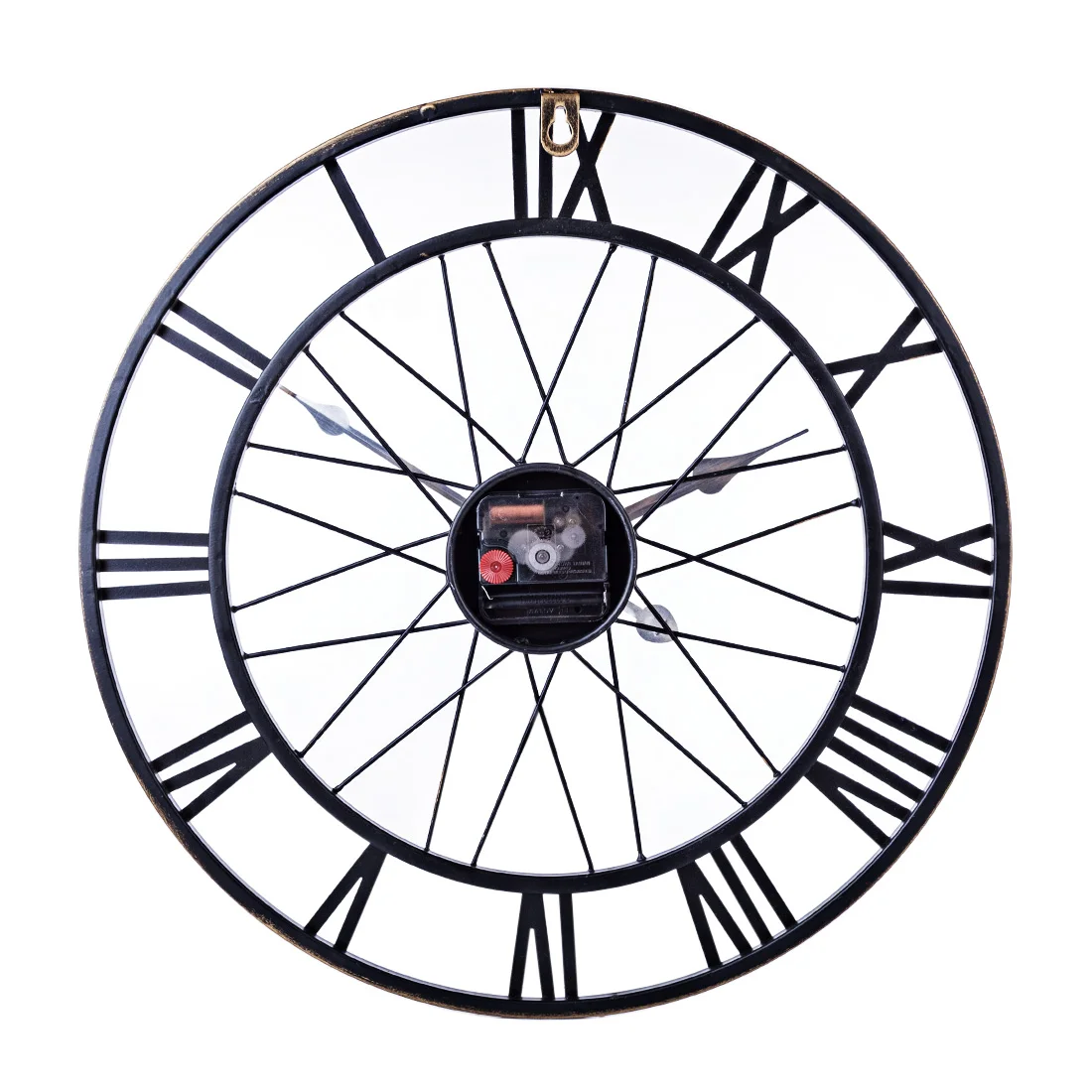 40 см железные настенные часы с пустотелыми бесшумными часами римскими цифрами
