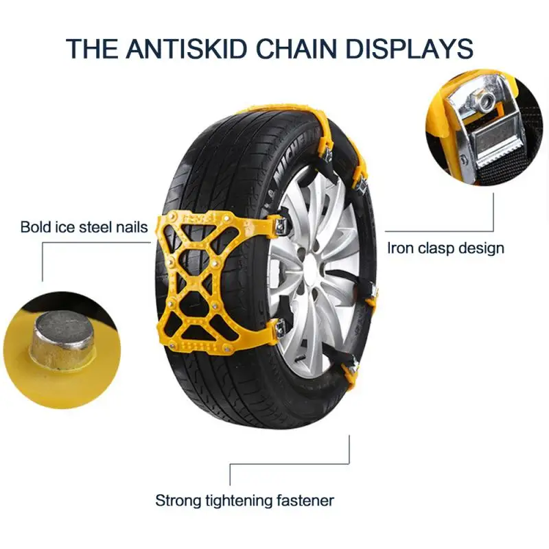 

Car Wheel Tire Anti-skid Chains Thickened Wheel Chain For Snow Mud Road TPU Emergency Skid Chain Universal Winter