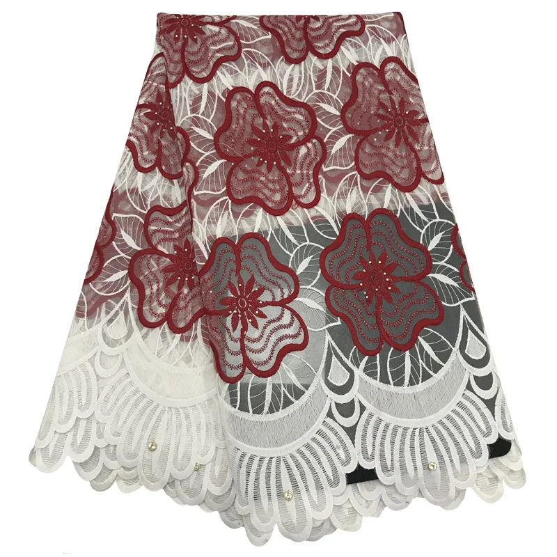 Новейшая фиолетовая африканская Тюлевая кружевная ткань высокого качества 2020