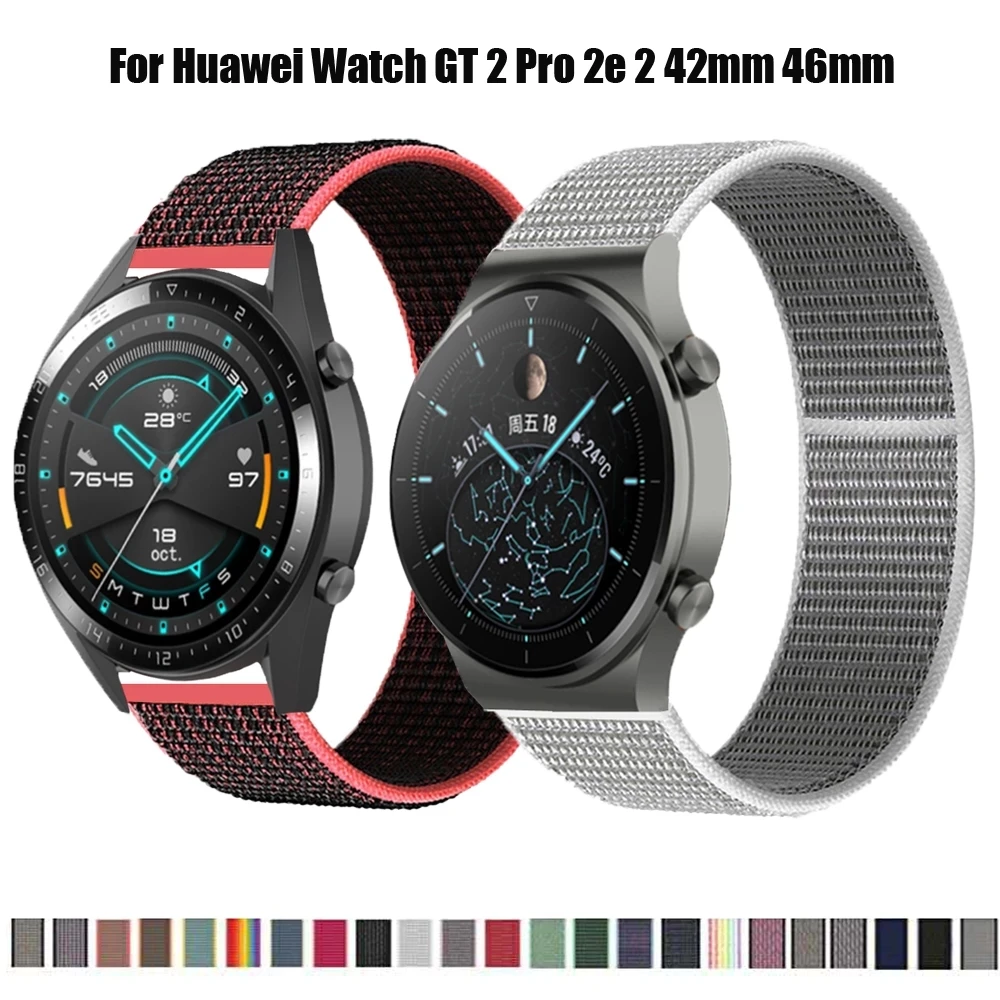 

Ремешок нейлоновый для наручных часов Huawei Watch GT 2 Pro 2e, спортивный браслет для часов huawei watch GT 2 42 мм 46 мм