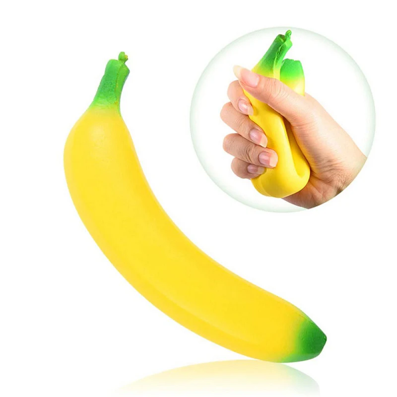 

Cute Banana Squishy Super Slow Rising Jumbo Simulation Fruit Phone Straps Soft Cream Scented Bread Cake Kid Toy Gift 19*4CM