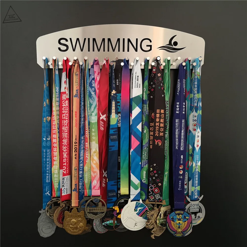 

Swimming gold medal rack The swimming MEDALS hangers Marathon medal rack receive sports medal display shelf