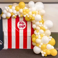 106pcs diy yellow white ballon garland arch kit for 1st birthday sunshine lemon daisy honeybee popcorn party backdrop decoration
