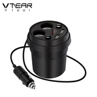 vtear universal car charger multi function cigarette lighter 12v led display mobile phone cup chargers accessories parts