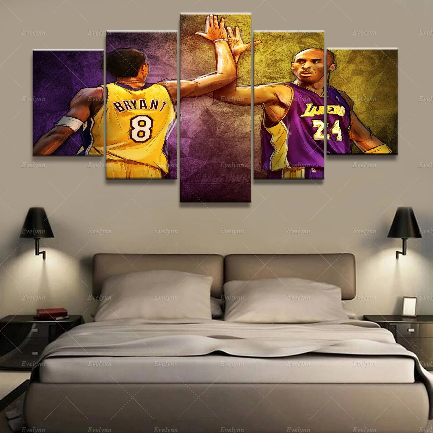 

5 Piece Kobe Basketball Slam Dunk Legend Mamba Posters And Prints Hd Wall Art Modular Picture Bedroom Decoration Canvas Painting