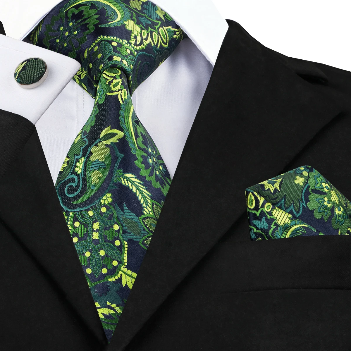 Привет галстук Рождество 100% шелковые галстуки для мужчин Hanky запонки набор 20
